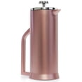 thumbnail image 2 of Lafeeca French Press Coffee Maker - Stainless Steel Double Wall Vacuum Insulated - Large Thermal Brewer 34 oz 1000 ml Rose Gold, 2 of 6