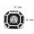 thumbnail image 2 of Luxe Jewelry Designs Men's Stainless Steel Masonic Ring with Jet Black Epoxy - Size 9, 2 of 4