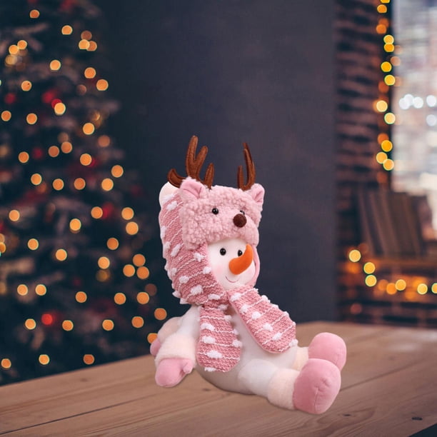 Muñeco de nieve de Navidad, muñecos de peluche decorativos, bonitos y coleccionables, adornos de Navidad para ventana, hogar, dormitorio, mesa de , Mintiendo BLESIY figuras de muñecas