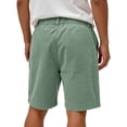 thumbnail image 5 of Men's Vertical Stripe Corduroy Shorts with Elastic Waist and Relaxed Fit Featuring Soft Breathable Fabric for Casual Outings Weekend Brunch Daily Errands Green S, 5 of 6