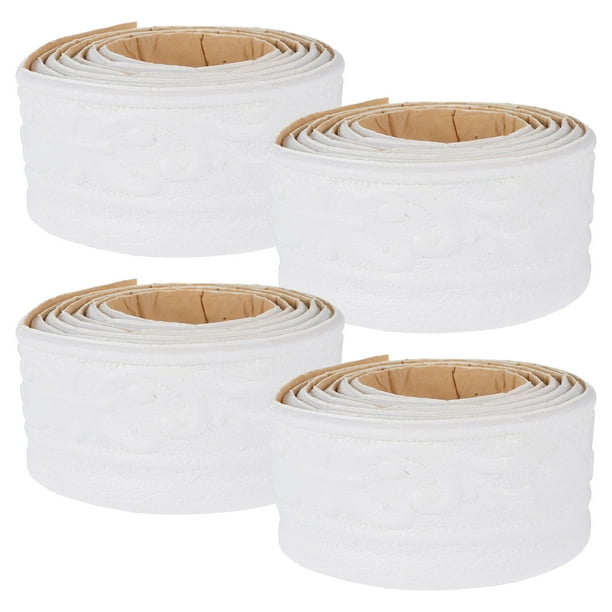 4 piezas de 8 cm de ancho, autoadhesivas, impermeables, para rodapiés, pegatinas de pared, fondo 3D, marco decorativo, borde, papel tapiz para decoración del hogar y la oficina.