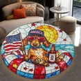thumbnail image 4 of Round Area Rug, Dog18 Non-Slip Floor Mat, Soft Washable Carpet for Living Room Bedroom Decor 31 Inch, 4 of 6