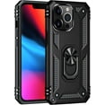 thumbnail image 2 of Case for iPhone 15 Pro,Military Car Holder [Built-in Kickstand] Metal Ring Dual-Layer Heavy Duty TPU+PC Shockproof Protection Phone Case for iPhone 15 Pro,6.1 Inch 2023 (Black), 2 of 11
