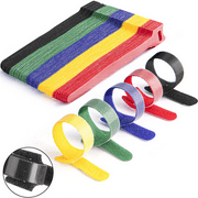 100 PCS Reusable Fastened Cable Ties, Microfiber Cloth 6-inch Hook and Loop Straps, High-quality Adjustable Straps, Multi-purpose Straps, Wire Management, 5 Colors