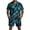 Cyan, variant on Dwelliawo Men's Tree Camo Print 2 Piece Outfit Casual Button Up Shirt and Drawstring Shorts Set, Lightweight Breathable Summer Outfits for Beach Vacation Daily Wear Black 2xL