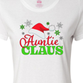 thumbnail image 4 of Inktastic Auntie Claus with Christmas Santa Hat and Snowflakes Women's T-Shirt, 4 of 5