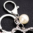 thumbnail image 4 of Crystal Bow Keychains Ribbon Key Chain Pearl Car Key Rings Female Bags Pendant Accessories Key Chains (Black), 4 of 8