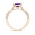 thumbnail image 2 of ANGARA Natural 1 Ct. Amethyst with Diamond Classic Engagement Ring in 14K Rose Gold for Women (Ring Size: 3.5), 2 of 8