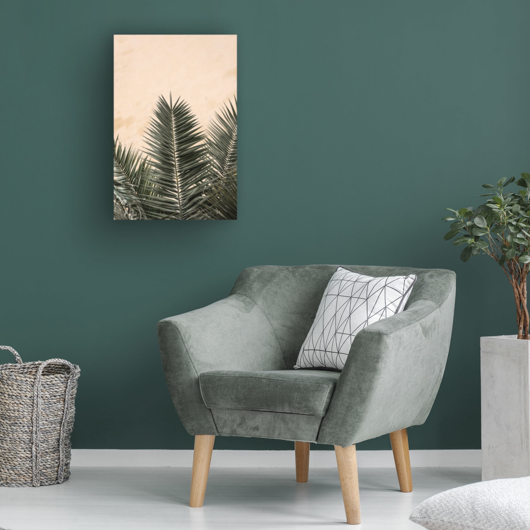 Trademark Fine Art Pictufy Studio Palm Leaves And Wall 1 Canvas Wall Art