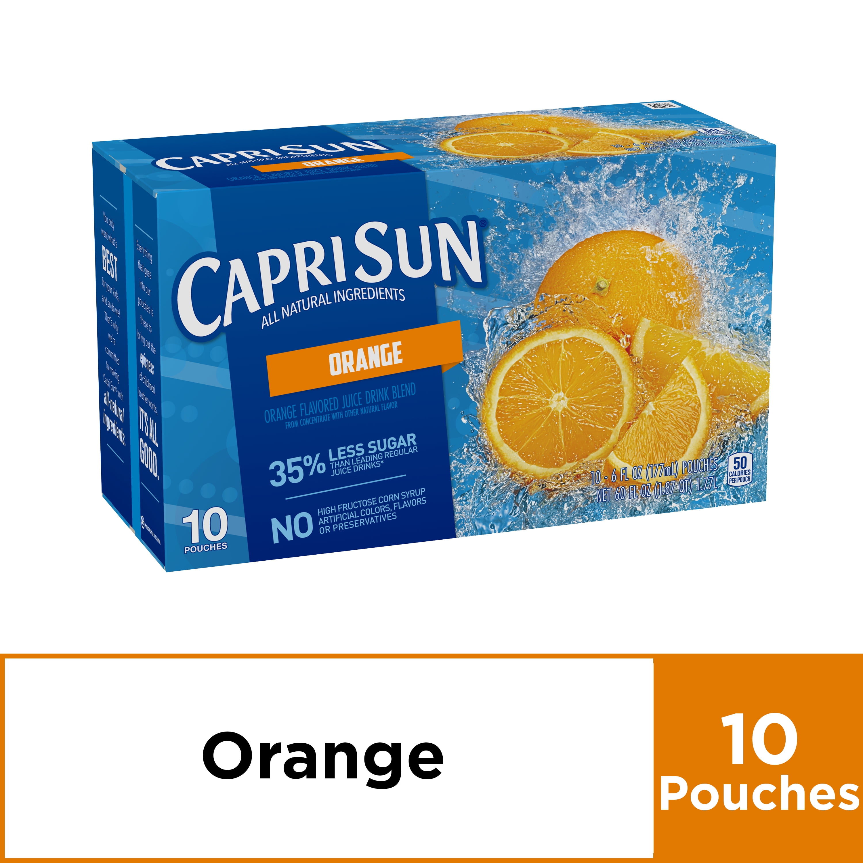 Capri Sun Orange Flavored Juice Drink Blend, 10 ct. Box