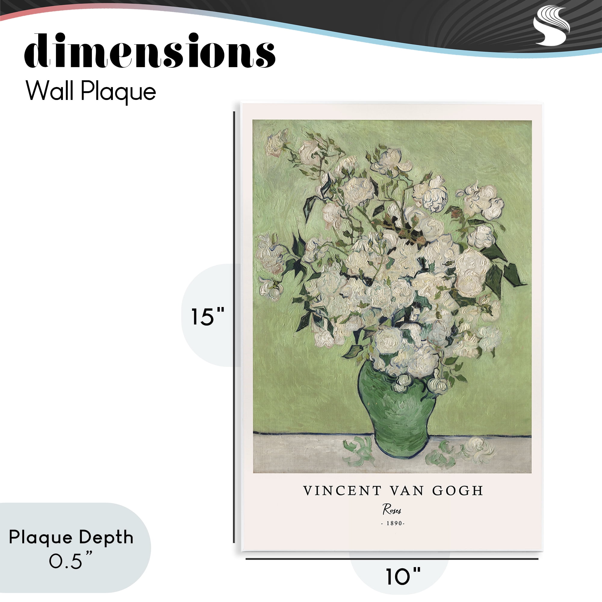 Stupell Industries Classic Roses Van Gogh Wall Plaque Art, design by Vintage Hustle