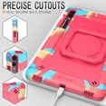 thumbnail image 6 of Kids Durable Handle Tablet Case for Samsung Galaxy Tab S9 Plus 12.4" 2023 SM-X810, Silicone PC Heavy Duty Protection [360 Rotating Ring Stand/Adjustable Shoulder Strap] for Tab S9 FE+, Rose/Colorful, 6 of 8
