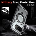 thumbnail image 3 of For Google Pixel 9a Case With Invisible Magnetic O-Ring Stand Shockproof Phone Case,Grey,For Google Pixel 9a, 3 of 5