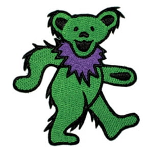 - GRATEFUL DEAD DANCING BEAR GREEN, Iron-On / Sew-On, Embroidered PATCH - 3.5