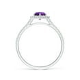 thumbnail image 2 of ANGARA Natural 0.45 Ct. Amethyst with Diamond Halo Ring in Sterling Silver for Women (Ring Size: 5), 2 of 10