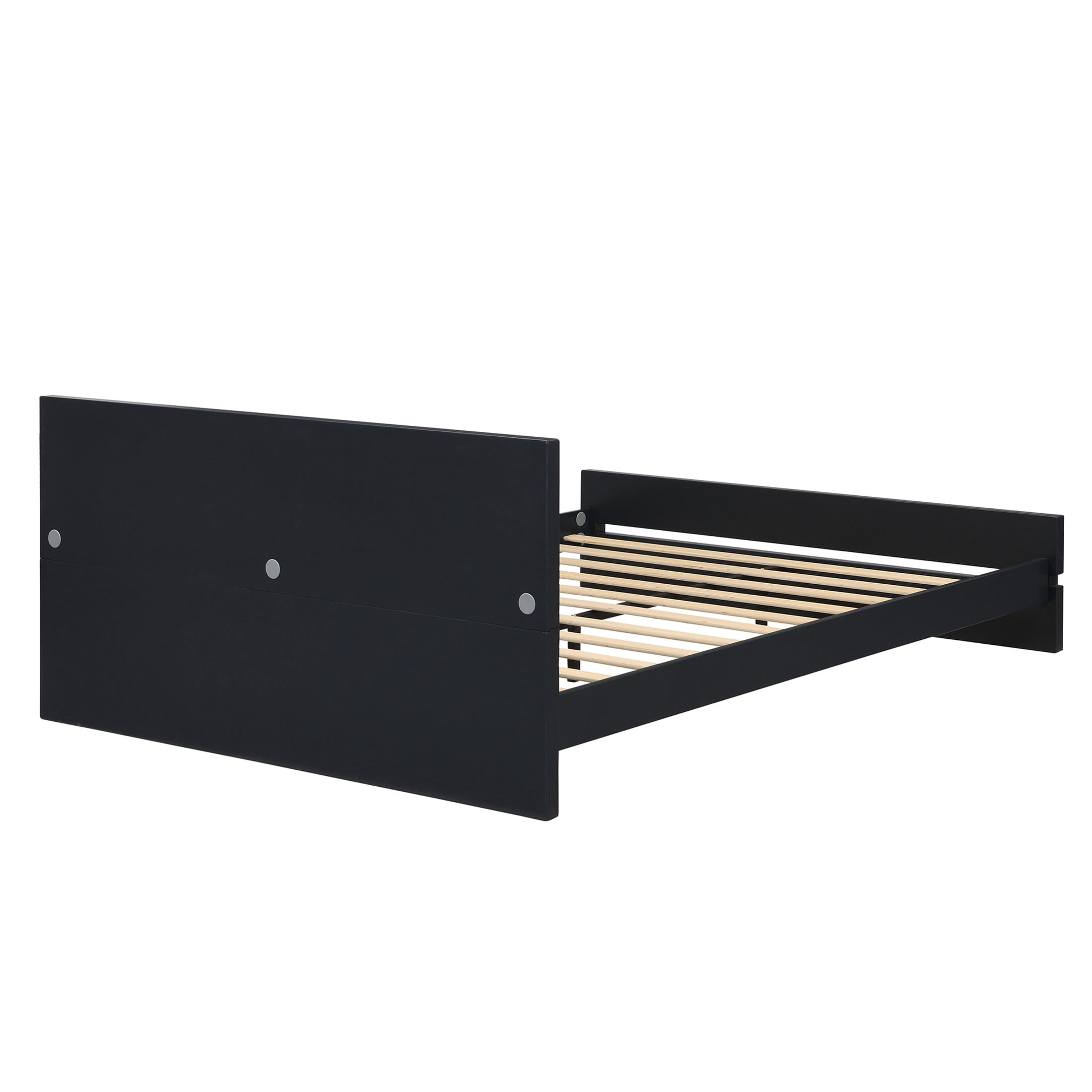 Christopher Knight Home Queen Size Solid Bamboo Platform Bed Frame, Minimalist Design, Black