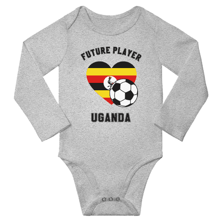 

Future Uganda Soccer Player Baby Long Slevve Bodysuits (Gray 6-12 Months)
