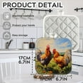 thumbnail image 2 of BaHomeck Pot Holders 4pcs dacron Made Square heat-resisting mat Machine Washable for Kitchen Oven Hot Pads 6.7inch*6.7inch,Chickens Standing On The Grassland With Blue Sky, 2 of 5