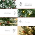 thumbnail image 4 of Christmas Trees HOMCOM 9ft Pre-Lit Snow-Dipped Artificial Christmas Tree with Realistic Branches, 460 LED Lights, Pine Cones, Red Berries and 1298 Tips,Artificial Christmas Trees, 4 of 10