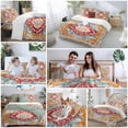 thumbnail image 6 of Vintage Queen Size Comforter Set, Abstract Orange Bohemian Farmhouse Tribal Bedding for All Seasons, 4 Pcs Bed Set, 1Quiltcover (90"x92") ,1Sheet(94"x116"), 2Pillowcases (30"x20"), 6 of 9