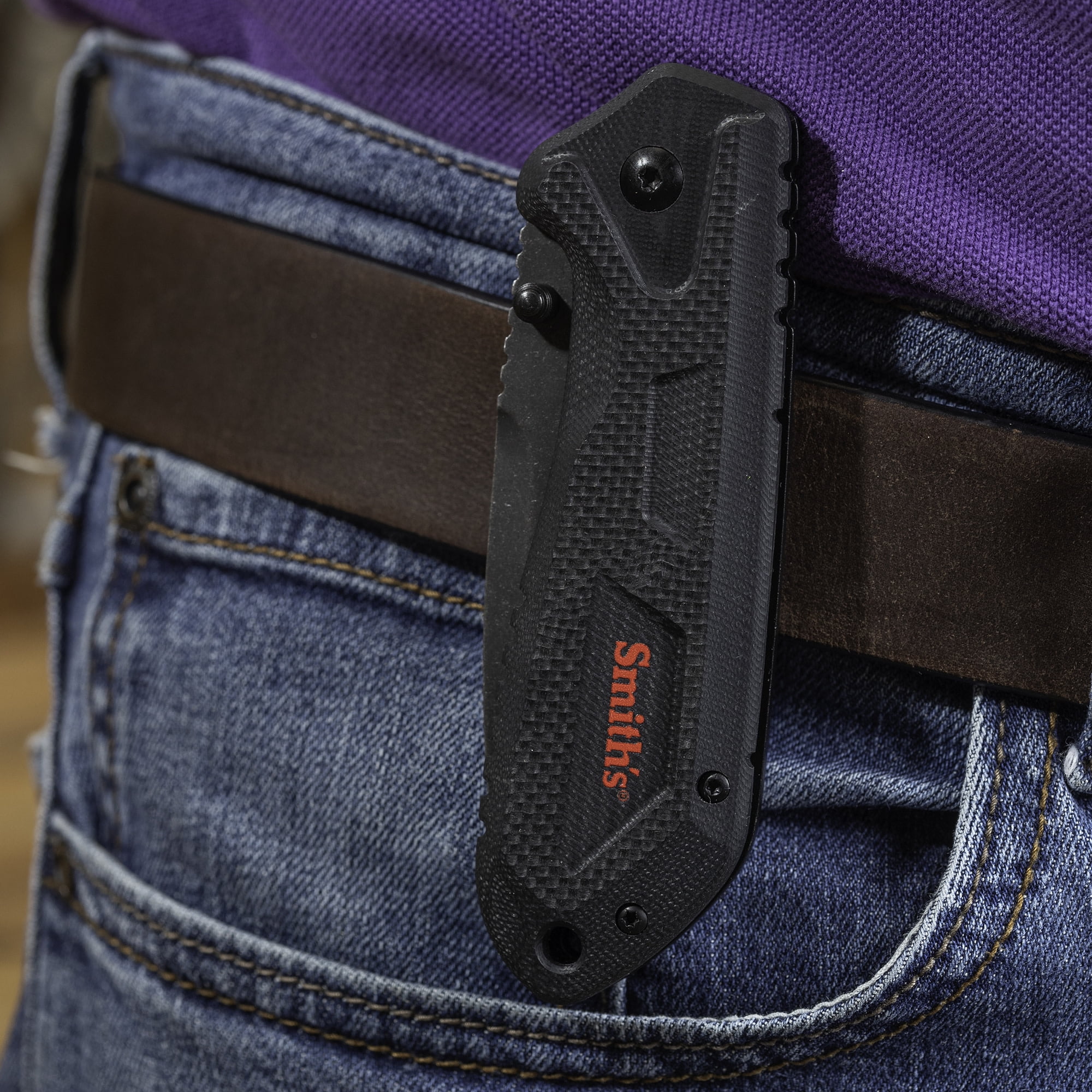 SMITH'S EDGEWORK-SITE 51242 AMERICAN TANTO FOLDING KNIFE BLACK