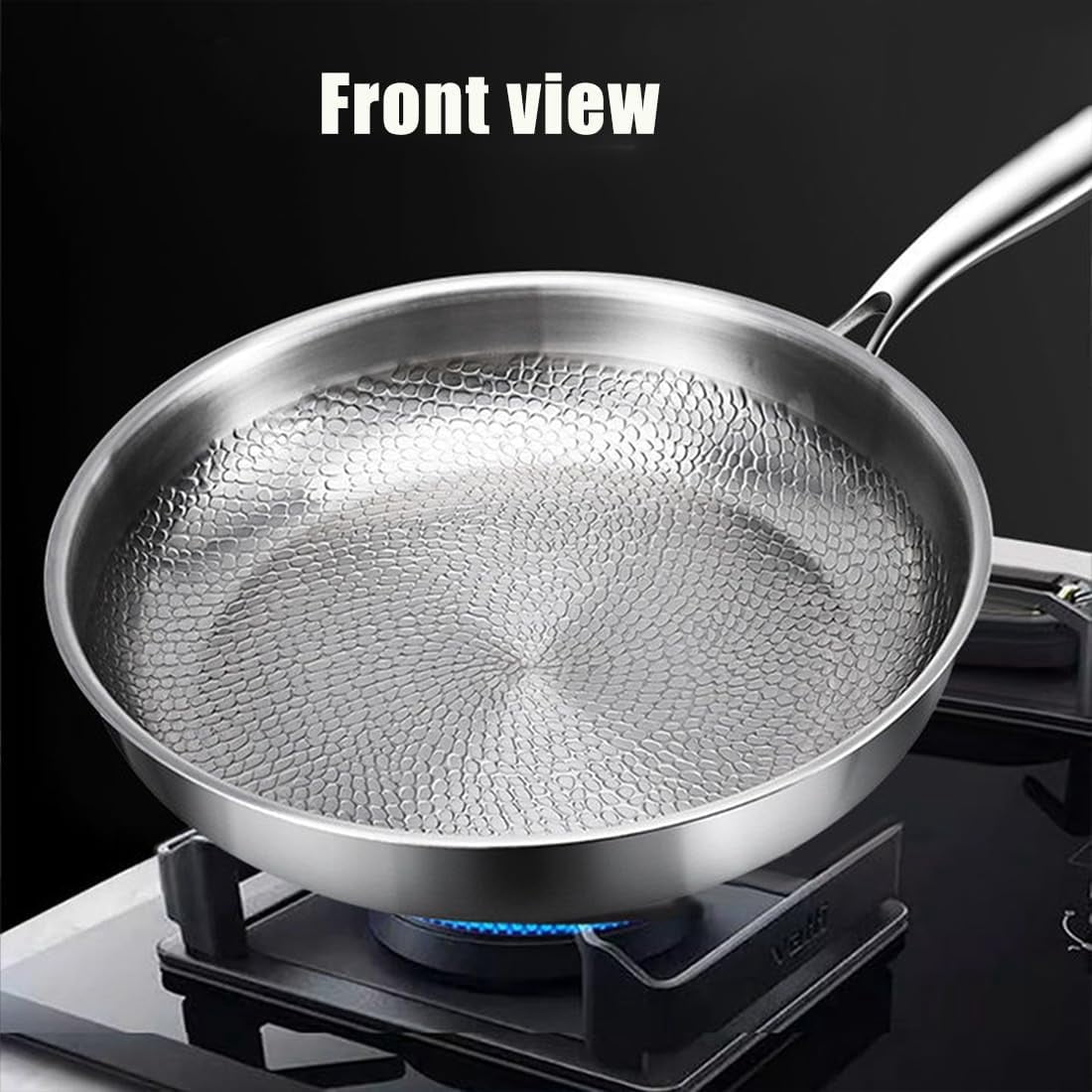 Titancore Titanium Hammered Pan Pro, Pure Titaniums Frying Pan Multifunctional Non Stick, Titanium Hammered Wok Pro With Lid Set Wok Induction Gas Electric Stoves
