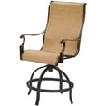 thumbnail image 3 of Hanover Monaco 9-Piece Counter-Height Outdoor Dining Set with 8 Sling Swivel Chairs and a 60-In. Square Glass-Top Table, 3 of 6