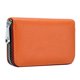 thumbnail image 1 of Titular de la tarjeta de crédito para mujeres hombres cremallera cuero tarjeta cartera naranja, 1 of 5