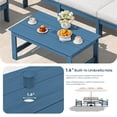 thumbnail image 6 of SERWALL Outdoor Patio Furniture Set, 7-Piece HDPE Outdoor Sofa Set Patio Conversation Set, Blue Frame with Beige Cushions, 6 of 9