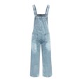 thumbnail image 4 of ABATAB Jean Overalls for Women Wide Leg Baggy Stretchy Denim Clothing Button Adjustable Strap Ripped Casual Loose Fit Overall Jumpsuit, 4 of 7