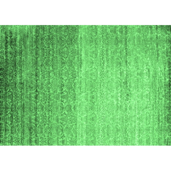 Ahgly Company Indoor Rectangle Abstract Emerald Green Contemporary Area Rugs, 3' x 5'