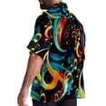thumbnail image 3 of Note Men's Casual Hawaiian Button Down Short Sleeve Summer Beach Printed Shirt, 3 of 6