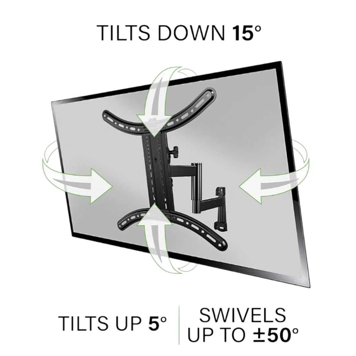 Restored Sanus Decora Full-Motion TV Wall Mount for 26"-65" TVs, Perfect for mounting your TV in the corner, Safety-tested, UL-listed - DMF219-B1 (Refurbished)