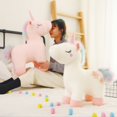 thumbnail image 5 of JM Peluche de unicornio Kawaii rosa para niños y niñas, juguete de peluche de animales suaves, muñecos de caballo, almohada, regalos de cumpleaños JM JM, 5 of 5