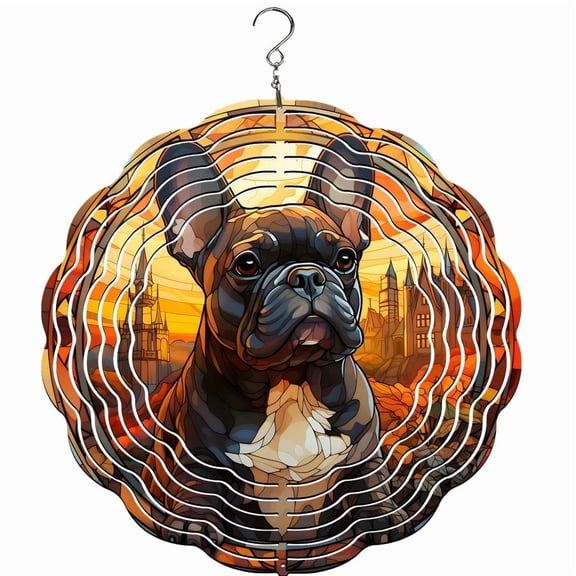French Bulldog Wind Spinner, Garden Décor, Yard Décor, Porch Décor, Frenchie
