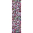 thumbnail image 2 of Addison Rugs Dream Shag Premium Machine Washable Transitional Mosaic Waves Raspberry Runner Rug, 2'3" x 7'6", 2 of 8