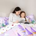 thumbnail image 5 of Feelyou Mystic Princess Castle Bedding Comforter Set, Watercolor Floral Purple Twin Comforter Sets, Teens Kids Girls Women Reversible Bedding Set, Breathable Home Decor, 2 Pieces, 5 of 8
