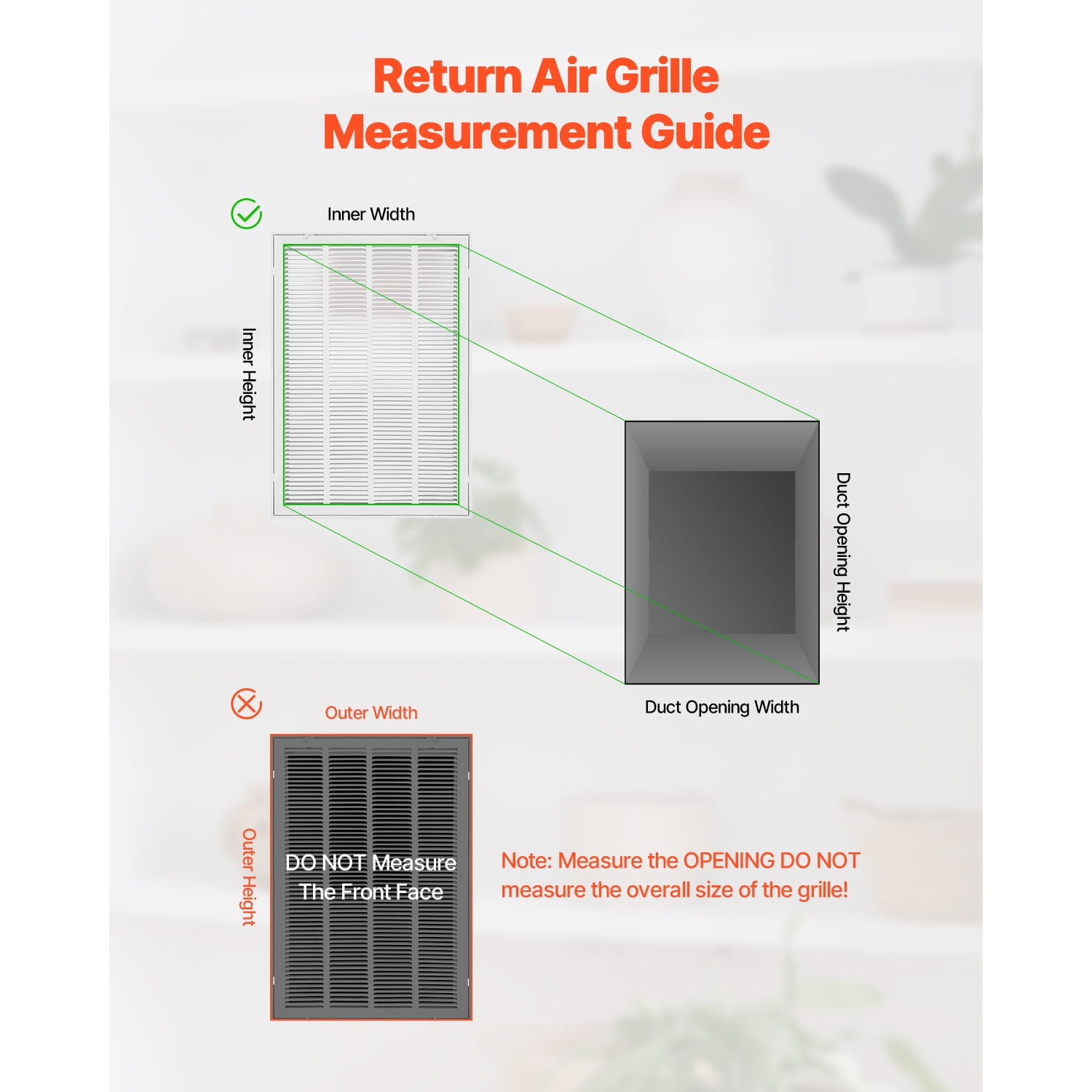 KFFKFF Air Filter Grill, Suitable for W20 x H30 Inch Duct Aperture, Filter Excluded, Wall Air Vent Cover, Powder-Finished Steel Air Return Grill with Removable Face/Door for 1 inch Filters