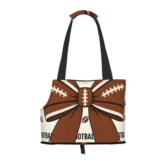 Football Bow Pet Tote Bag Lightweight Shoulder Bag for Shopping and Travel
