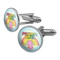 thumbnail image 1 of Care Bears Cheer Bear Positive Vibes Round Cufflink Set Silver Color, 1 of 6
