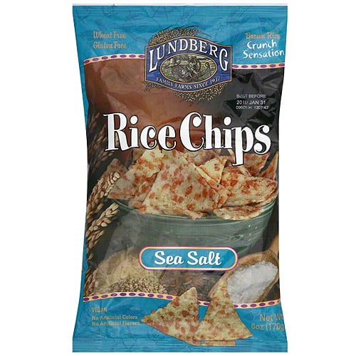 Lundberg Family Farms Sea Salt Rice Chips, 6 oz (Pack of 12) Walmart