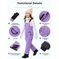 thumbnail image 6 of Wantdo Girls' and Boys' Snow Bibs Waterproof Ski Pants Windproof Snowboarding Bibs Overalls Purple 8, 6 of 11