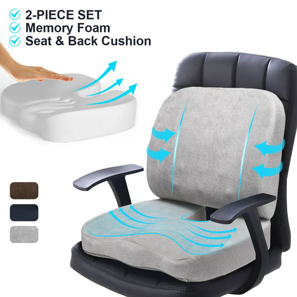 Ousgar Seat Cushion Lumbar Support, Back And Seat Cushion For Desk Chair