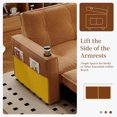 thumbnail image 4 of Leumius 73.2" Convertible Corduroy Sofa Bed with Pull Out Bed ,2-in-1 Multi-Functional Sofa Couch with Steel Frame for Living Room,Bedroom,Apartment,Small Spaces,Orange, 4 of 7