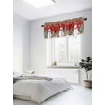thumbnail image 3 of Winter Snowman Valances for Windows, Christmas Tree Leaves Elk Flower Red Light Filtering Window Treatment Valances, Rod Pocket Small Curtains for Kitchen/Bathroom, 60"x14", 3 of 9