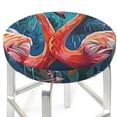 thumbnail image 3 of Easygdp Romantic Flamingo Pair Print Easy To Install Bar Stool Covers&Stool Covers Round&Elastic Stool Cover, Barstool Covers,Washable&Bottom With Elastic Edge-13 inch, 3 of 7