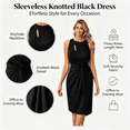 thumbnail image 2 of Jesvior Women Bodycon Work Dresses for Women Sleeveless Crew Neck Pleated Pencil Business Dresses Sheath Cocktail Dresses Knee Length for Office Travel, 2 of 4