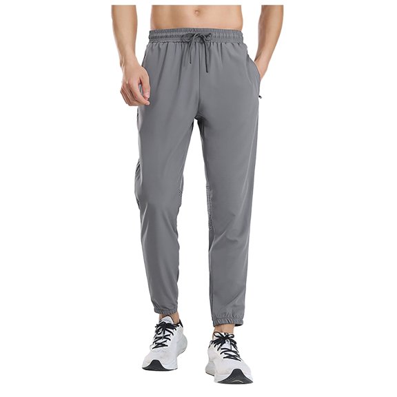 YUELONGHU Adult Men Casual Pants Baggy Cargo Pants Men Streetwear Men Sports Pants Rope Pulling High Elastic Breathable Leg Binding Pants Casual Sports Style