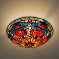 thumbnail image 1 of ARTZONE Tiffany Ceiling Lights, Stained Glass Ceiling Light 3-Lights 16 Inch Tiffany Flush Mount Ceiling Light for Bedroom Dining Living Room Entryway Foyer, 1 of 4
