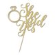 thumbnail image 4 of Cake Topper Palasasa Ella dijo que sí, dorado con brillo, 4 of 5